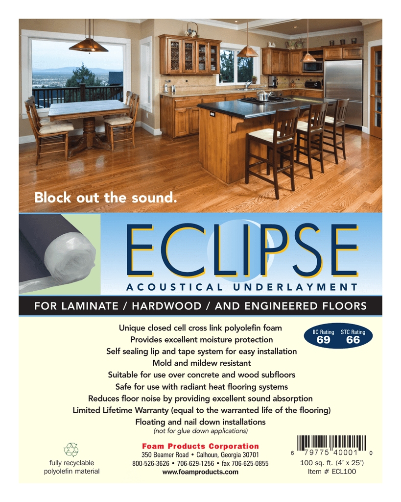 ECLIPSE PAD GREENGARD HP ACOUSTICAL PREMIUM UNDERLAYMENT - 100 SQFT ROLL