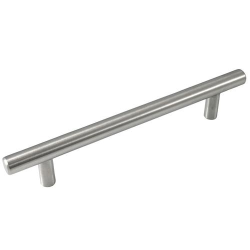 BUILDERS STEEL PLATED T-BAR PULL - BRUSHED SATIN NICKEL 128mm - 7
