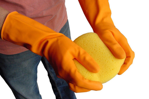 ORANGE  TILE SETTER GLOVES (LARGE)    28 MIL