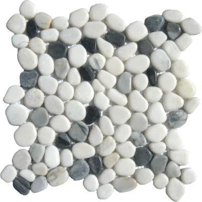 BLACK AND WHITE PEBBLES PATTERN TUMBLED THDW1-SH-PEB .91 SF/PC 9.10 SF/BOX  9 PC/BOX   ****SOLD BY THE PIECE****